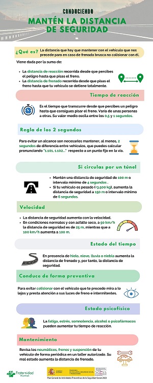 Conduciendo mantén la distancia de seguridad