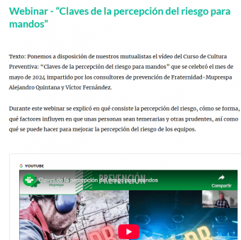 Webinar Cultura Preventiva